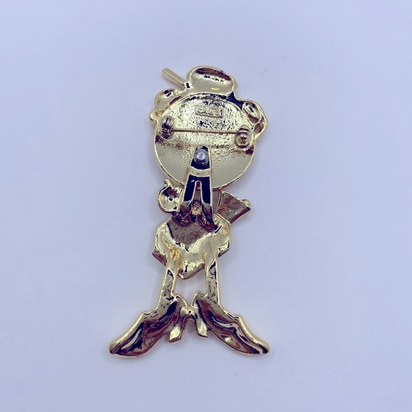 Vintage Signed AJC Teacher Brooch Articulated Wobble Head Gold Tone - Picture 4 of 8